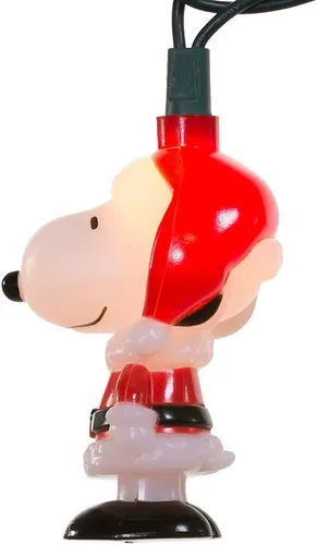 Vista 5 de Peanuts Kurt Adler UL 10-luz Juego de luces Snoopy con traje de Santa