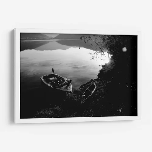 Vista 14 de Canvas Lab Bote BW by HCTR 12 x 8 in Canvas Print Wall Art Black and White Wall Decor for Bedroom, Living Room or Office