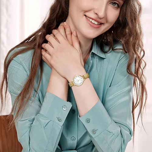 Vista 4 de Avaner Relojes de pulsera elásticos para mujer reloj de cuarzo analógico de fácil lectura con manecillas luminosas para mujeres y señoras