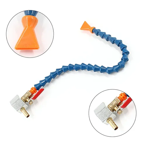 Vista 2 de Waziaqoc Base magnética ajustable (rosca de 1/4PT) con 1 boquilla plana flexible manguera de tubo de refrigerante de aceite de agua