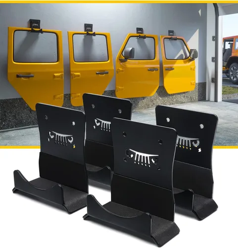 Vista 10 de LUMENIX Soporte de suspensión de almacenamiento de puerta resistente, kits de sistemas de montaje en pared, soportes de puertas compatibles con Jeep