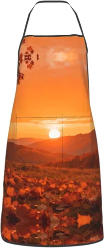 Vista 11 de Delantal azul y rosa con bolsillos, delantales resistentes a las gotas de agua para mujeres y hombres, delantal ideal para uso doméstico