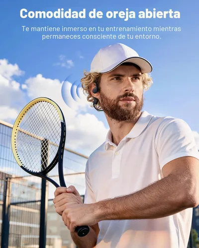 Vista 5 de PSIER Auriculares de conducción ósea con doble controlador, IPX8 impermeables para natación, conducción de aire, auriculares abiertos, modo MP3