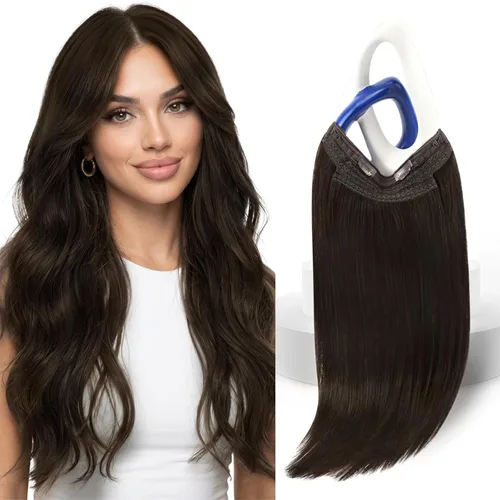 Vista 26 de Sunny - Extensiones de cabello humano real, con cable/hilo y clips ajustables, aplicación invisible, 2.82 onzas, 12 pulgadas, color rubio cenizo