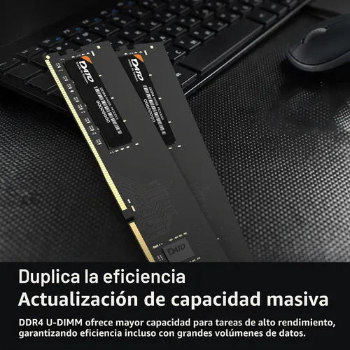Vista 4 de Memoria RAM DATO DDR4 de 8 GB 3200 MHz, PC4-25600 CL22 1.2 V 288-pin Non-ECC sin búfer DIMM, módulo de memoria para computadora de escritorio