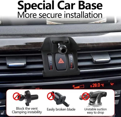 Vista 2 de Soporte para teléfono de coche para BMW X5 2014-2018, X6 2015-2019 SUV sDrive35i xDrive35i 40e 35d F15 F16 Accesorios de automóvil Decoración