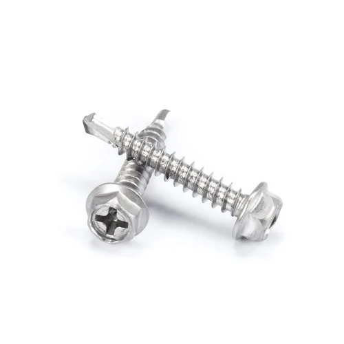 Vista 2 de THE CIMPLE CO Tornillo autoroscante de cabeza combinada #8, 1 pulgada de longitud, acero inoxidable 410 con cabeza hexagonal y Phillips, tornillo