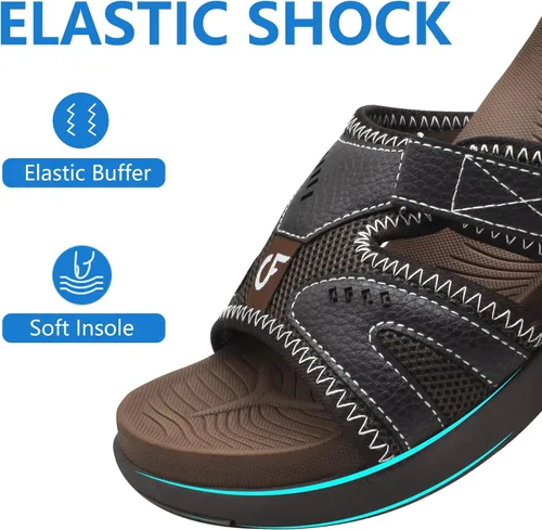 Vista 5 de COFACE Sandalias de recuperación deportiva para hombre, fascitis plantar, suaves, ligeras, ortopédicas