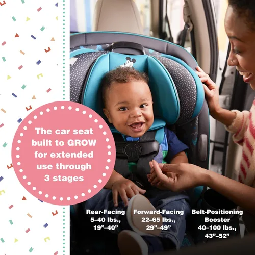 Vista 2 de Asiento de coche convertible Disney Grow and Go, orientado hacia atrás de 2.3-18 kg, orientado hacia adelante de 14-29 kg, refuerzo de 18-45 kg, se