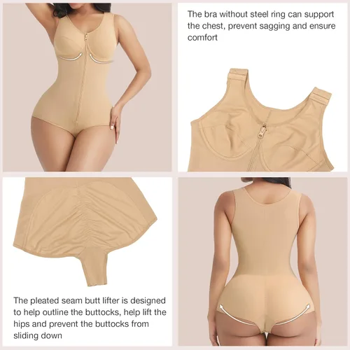 Vista 3 de Shapewear Bodysuit for Women Tummy Control Plus Size Full Body Shaper