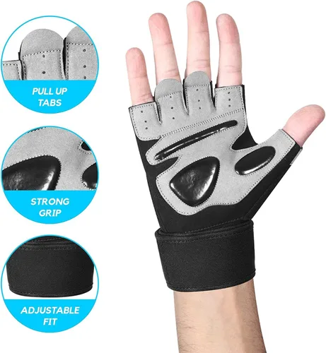 Vista 3 de WFX Gym Gloves Training Weight Lifting Gloves for Men Women Wrist Support Padded Extra Grip Palm Protection Fitness Workout Gloves