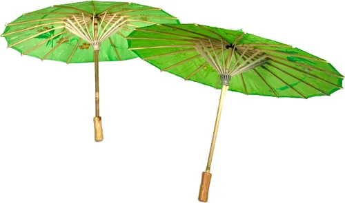 Vista 5 de TJ Global Paquete de 2 paraguas chinos japoneses para niños, 22 pulgadas, para bodas, fotografías, disfraces, cosplay, decoración y otros eventos, 2