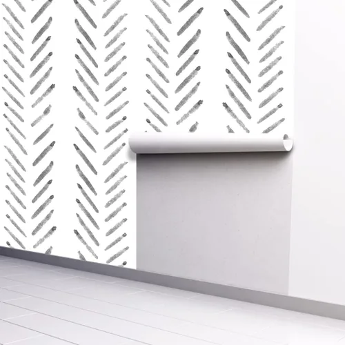 Vista 4 de Papel tapiz autoadhesivo para despegar y pegar, diseño de espiga moderno, diseño de espiga, líneas geométricas, autoadhesivo, para baño, dormitorio