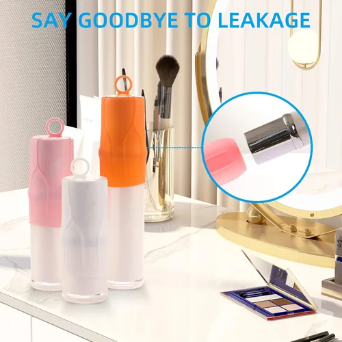 Vista 2 de Fundas elásticas para viajes a prueba de fugas, fundas de botellas de silicona para viajes, accesorios para mujeres y hombres para equipaje, funda a