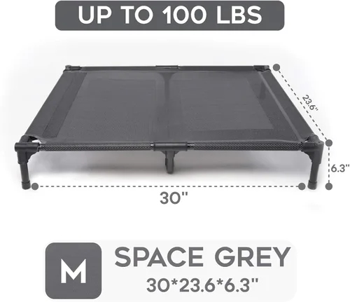 Vista 8 de suddus Cama elevada para perros medianos, cuna refrescante de doble soporte con malla Teslin, cama portátil impermeable para mascotas