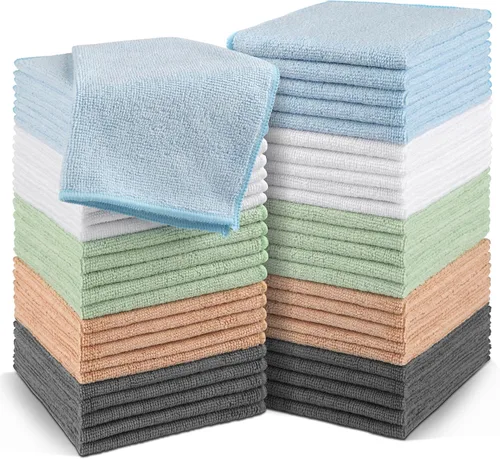 Vista 24 de Orighty Paquete de 5 toallas faciales de microfibra, altamente absorbentes y suaves al tacto, toallas de mano para baño, hotel, spa y gimnasio, 11.5