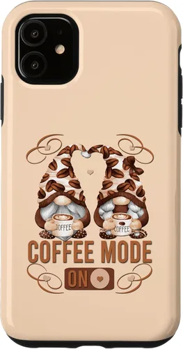 Vista 8 de iPhone 16 Funny Coffee Mode On For Women With Cute Coffee Gnomes Case