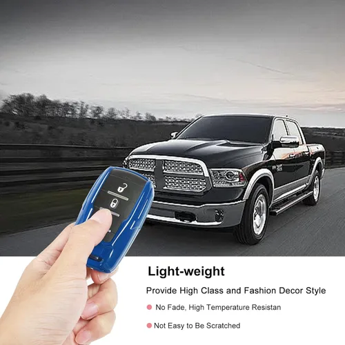 Vista 3 de RT-TCZ Funda para Llavero Cubierta Bolsa para Llaves Soporte Carcasa de Protección Accesorios para Dodge RAM 2018-2022, Azul