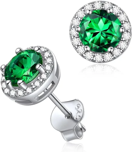 Vista 50 de ChicSilver Aretes de piedra natal para mujer de plata de ley 925