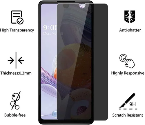Vista 3 de Paquete de 2 protectores de pantalla de privacidad para Motorola Moto G Stylus 2020 (no para Moto G Stylus 2021 de 6.8 pulgadas), protectores