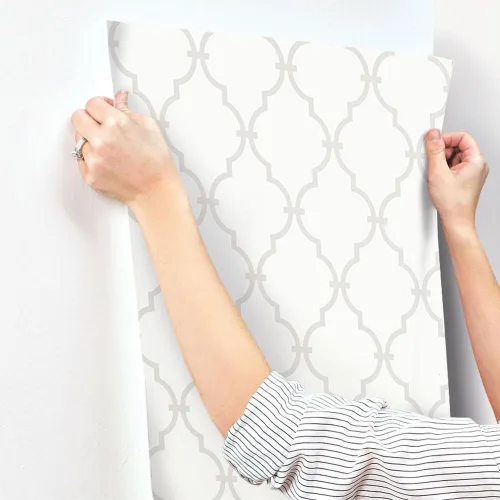 Vista 7 de Papel para empapelar York Wallcoverings con gráficos, diseño enrejado, YS9102 Piedra