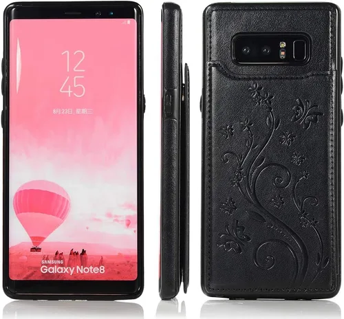 Vista 4 de Funda de teléfono para Samsung Galaxy Note 8 con protector de pantalla de vidrio templado y tarjetero con soporte para tarjetero, accesorios