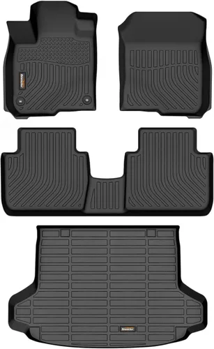 Vista 75 de Alfombrillas para todo tipo de clima y forro de carga para Volkswagen Atlas 2018-2026 (asientos de 6 pasajeros), juego completo de 3 filas