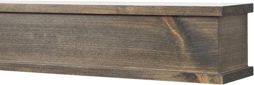 Vista 5 de Modern Ember Cody - Estante flotante de madera para chimenea de 48 pulgadas, sin terminar, estante de madera con molduras simétricas superior e