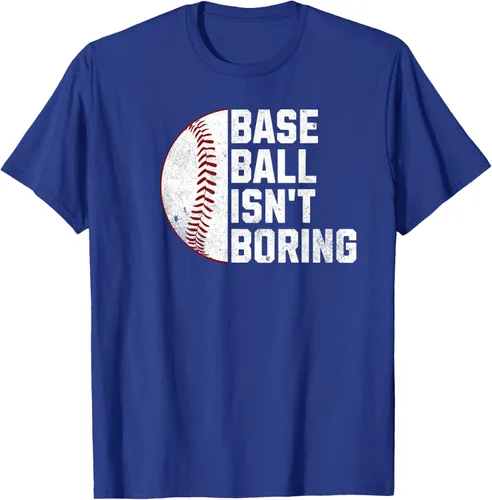 Vista 23 de Camiseta Baseball Isn't Boring, Negro