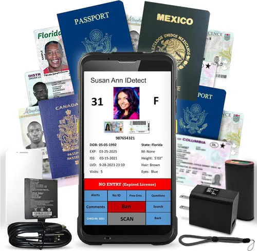 Vista 9 de Escáner de identificación - Quantum Edge V3 Lector de licencia de conducir y pasaportes - Verificación de edad y gestión de clientes - Incluye