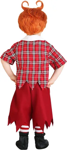 Vista 3 de Disfraz de Munchkin rojo para niños pequeños