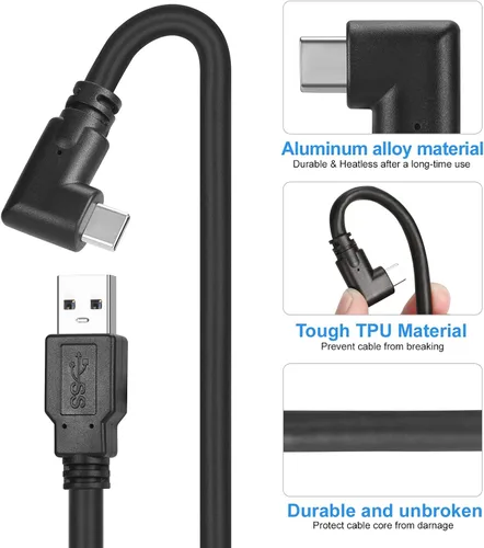 Vista 3 de VR Link Cable 15ftCompatible for Qculus Quest 2Fast Charging PC Data Transfer Cable for VR Headset and Gaming PC