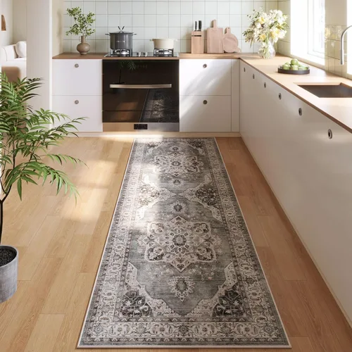 Vista 97 de Rugcomf Alfombra de Entrada de 2'x3' - Patrón Paisley, Tapete para Puerta de Entrada Interior, Floral Vintage, Lavable a Máquina, Alfombra