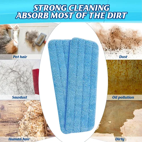 Vista 3 de 40 paquetes de almohadillas de microfibra para fregona, lavables a máquina, reemplazo de cabezal plano de limpieza, reutilizables, almohadillas