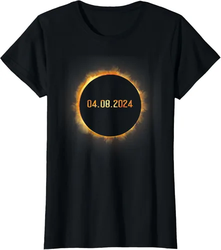Vista 39 de Totality 04.08.24 Total Solar Eclipse 8 de abril de 2024 Eclipse Camiseta, Negro, S