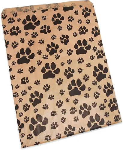 Vista 7 de CuteBox Pawprint - Bolsas de regalo de papel plano Kraft para manualidades, recuerdos de fiesta, venta al por menor, mercancía, ferias comerciales