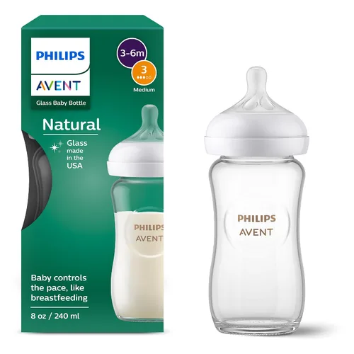 Vista 10 de Philips Avent Biberones de vidrio natural, flujo lento, 4 onzas, sin BPA