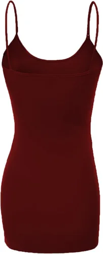 Vista 310 de Emmalise Camisola larga casual básica para mujer, con tirantes ajustables, top en capas