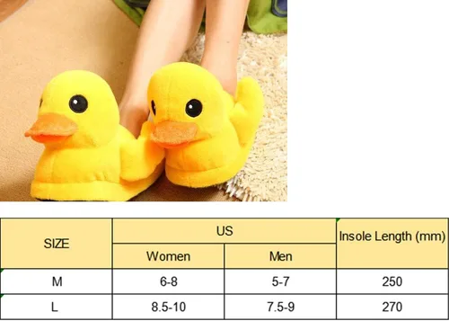Vista 6 de LELEBEAR Pantuflas de pato, zapatos suaves y cómodos para el hogar, pantuflas cálidas de felpa lindas, pantuflas antideslizantes de animales