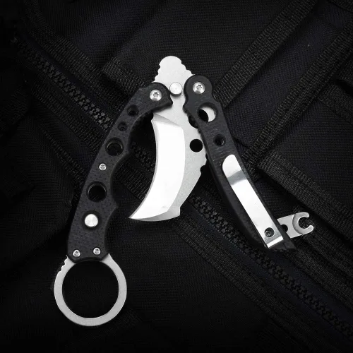 Vista 7 de Cuchillo de bolsillo NedFoss, cuchillo plegable EDC con clip, mango G10, bloqueo de botón, cuchillos compactos y geniales para el uso diario