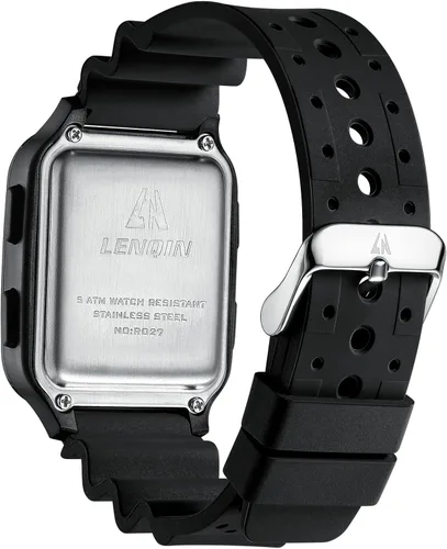 Vista 2 de LN LENQIN Reloj digital para hombre, ultra delgado, minimalista, deportivo, impermeable, reloj digital para hombre, reloj de pulsera para exteriores