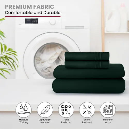 Vista 24 de LUX Décor - Juego de sábanas Twin de microfibra ultrasuave de 3 piezas con sábana encimera, sábana bajera de 16 pulgadas de profundidad y funda