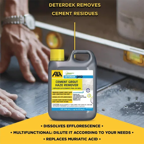 Vista 4 de FILA Surface Care Solutions DETERDEK - Removedor de neblina de lechada cementosa, eficaz contra las manchas de óxido, 1 cuarto de galón