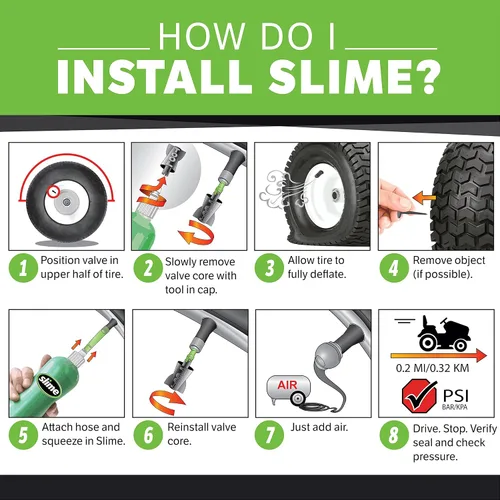 Vista 6 de Sellador Slime para neumáticos sin cámara - Paquete de 2 - 24 onzas (710 ml), Paquete de 1, Blanco