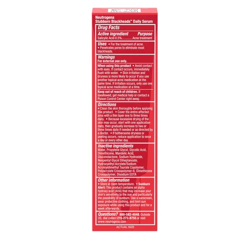 Vista 9 de Neutrogena Stubborn Blackheads - Suero facial diario para acné con ácidos salicílico, glicólico, polihidroxi y mandélico, suero facial sin aceite