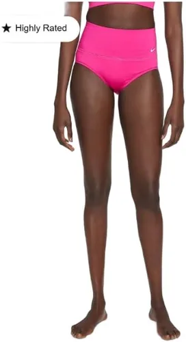 Vista 6 de Nike Traje de baño esencial de cintura alta para mujer (color rosa Prime)