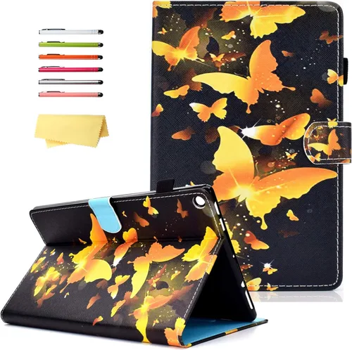 Vista 22 de Funda para tablet Fire HD 8 de 8ª/7ª/6ª generación de 8.0 pulgadas con soporte para lápices [encendido y apagado automático] ranuras para tarjetas