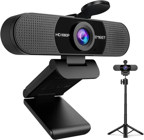 Vista 13 de EMEET C960 - Cámara web USB 2K QHD, 2 micrófonos con reducción de ruido y tapa de privacidad, enfoque automático TOF, plug and play