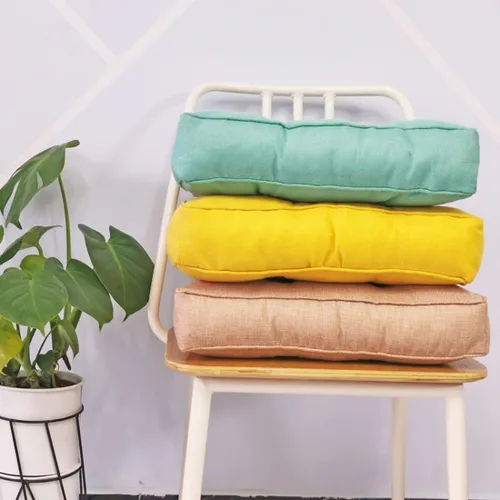 Vista 6 de Cojín cuadrado sólido de 16 pulgadas para silla, estilo tatami, cojín antideslizante y grueso, tapete suave para silla de oficina, cocina, comedor