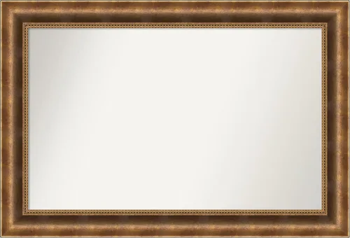 Vista 137 de Amanti Art Espejo de pared personalizado no biselado (25 x 25 pulgadas), marco de bronce acentuado, varios tamaños personalizados, espejo de baño